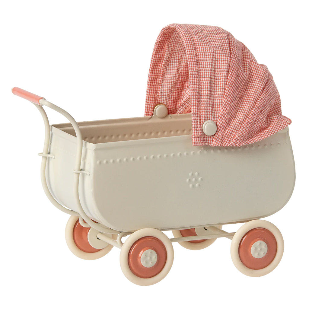 Maileg Toys Mouse Micro Pram Coral Pink