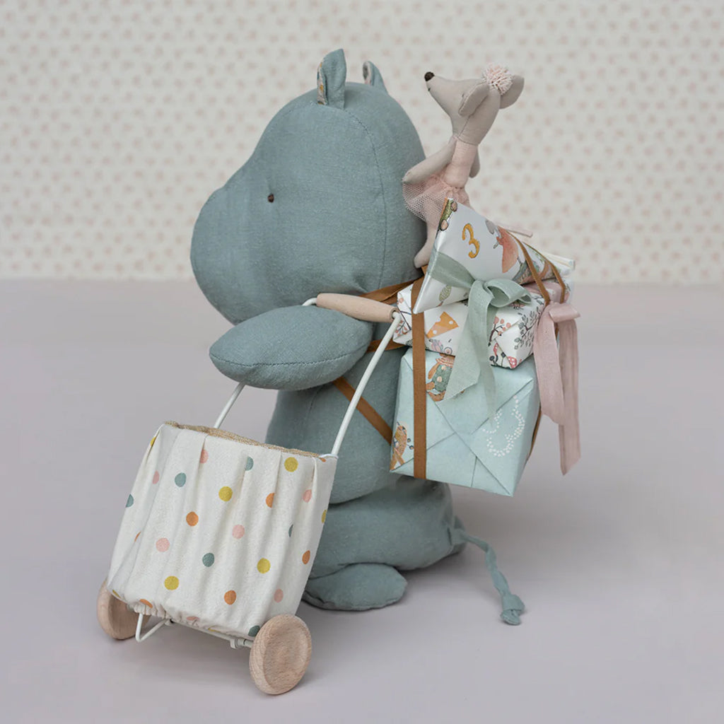 Maileg Toys Mouse Miniature Trolley Multicolour Dots