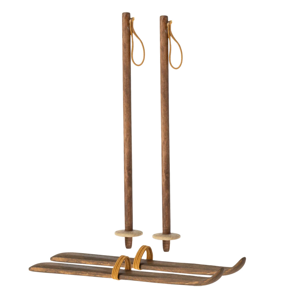 Maileg Toys Mouse Mum And Dad Ski And Ski Poles