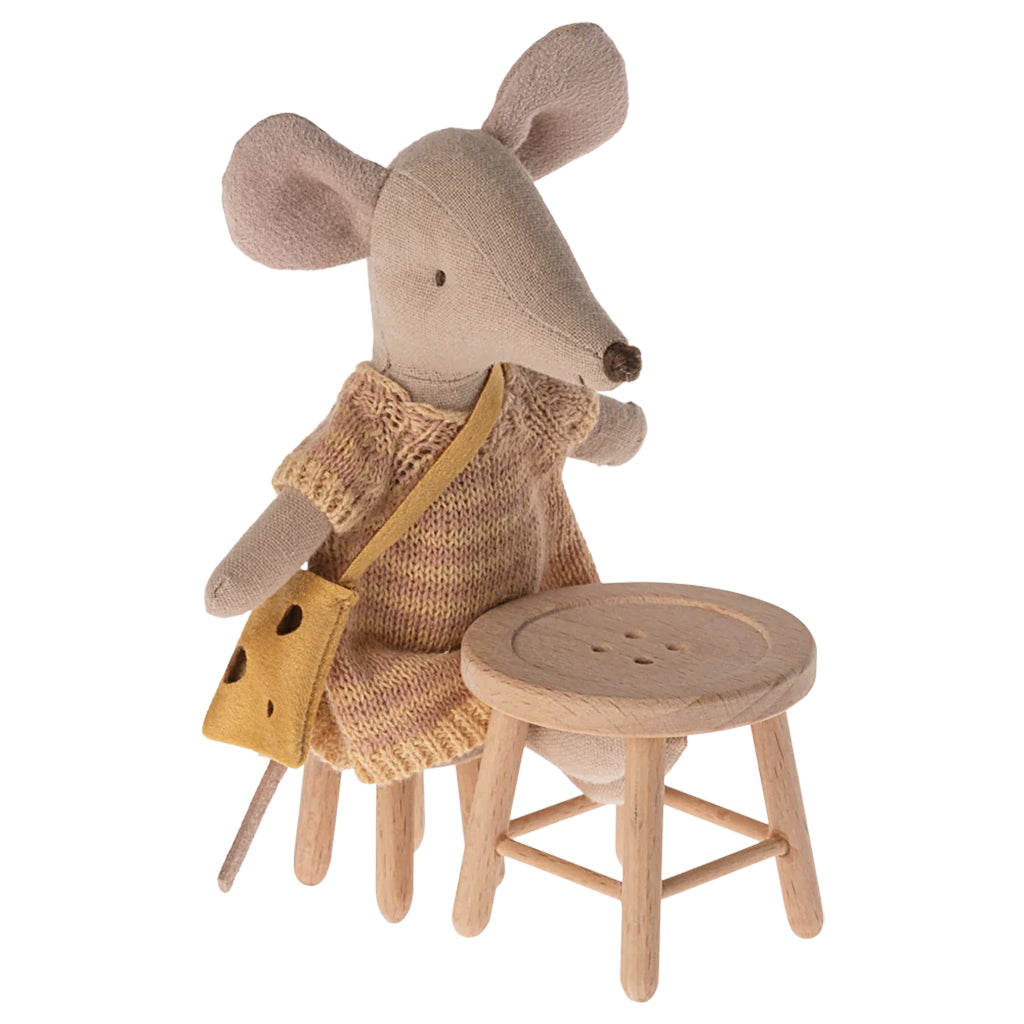 Maileg Toys Mouse Table And Stool Set