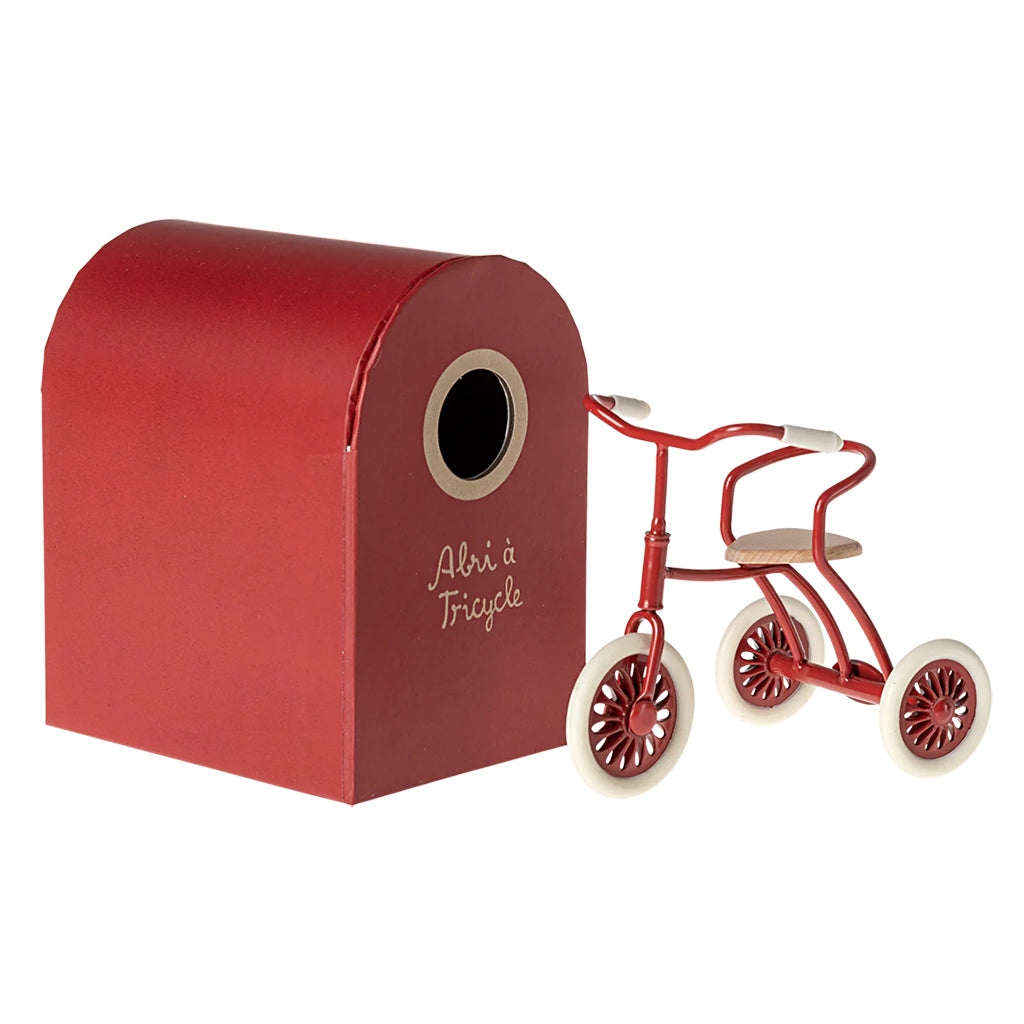 Maileg Toys Mouse Outdoor Miniature Abri à Tricycle Red