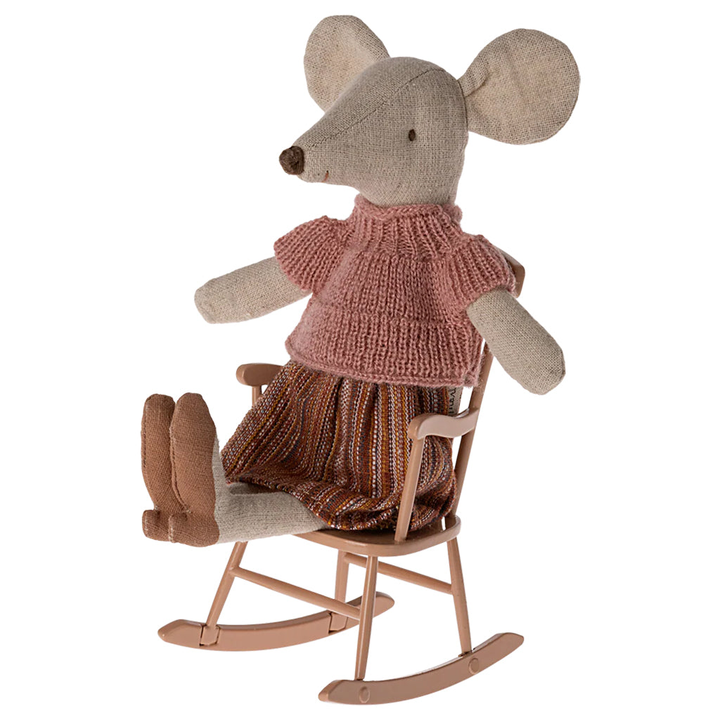 Maileg Toys Mouse Rocking Chair Dark Powder Pink