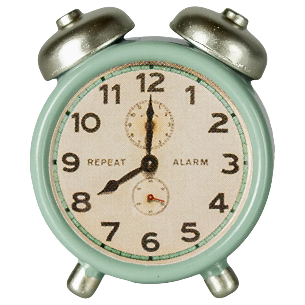Maileg Toys Mouse Miniature Alarm Clock Mint Green