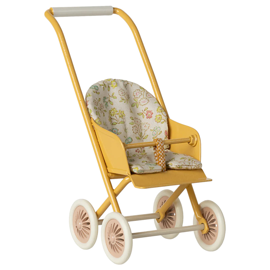 Maileg Toys Mouse Micro Stroller Yellow