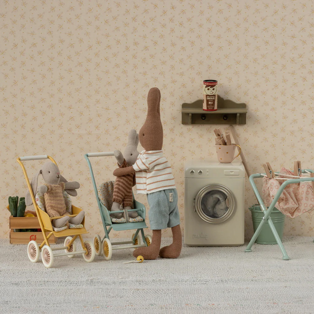 Maileg Toys Mouse Micro Stroller Yellow