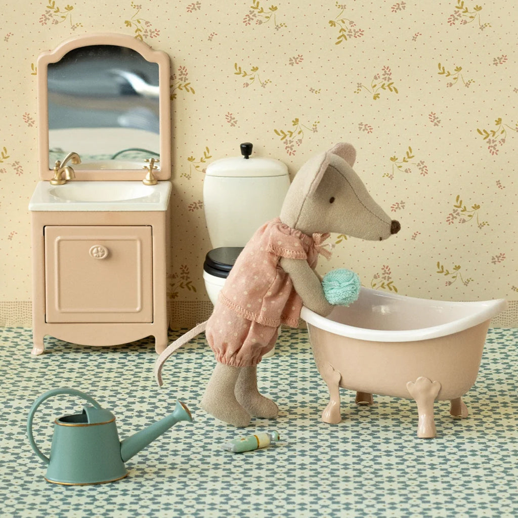 Maileg Toys Mouse Bath Miniature Bathtub Rose