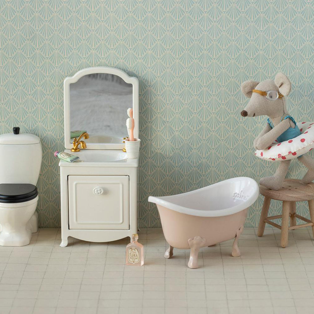 Maileg Toys Mouse Bath Miniature Bathtub Rose
