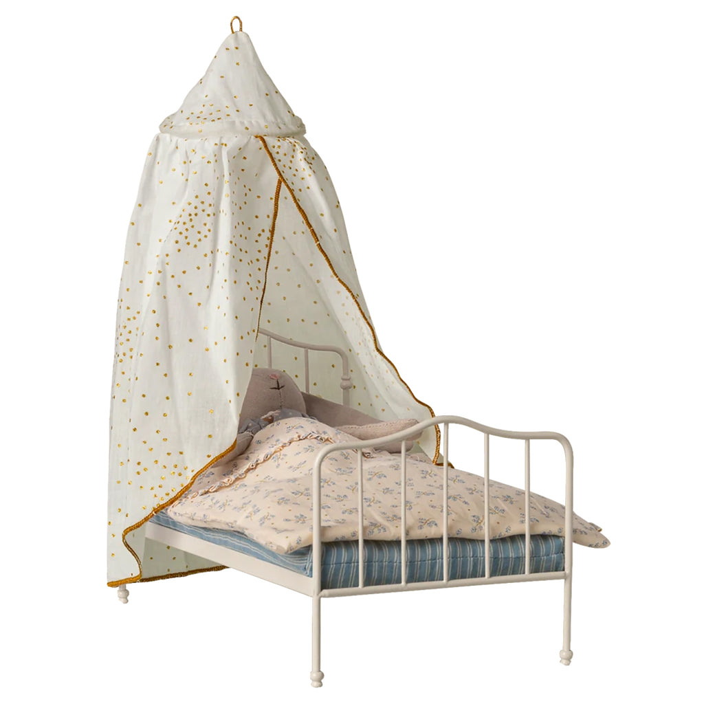 Maileg Toys Mouse Bed Canopy Miniature Off-White