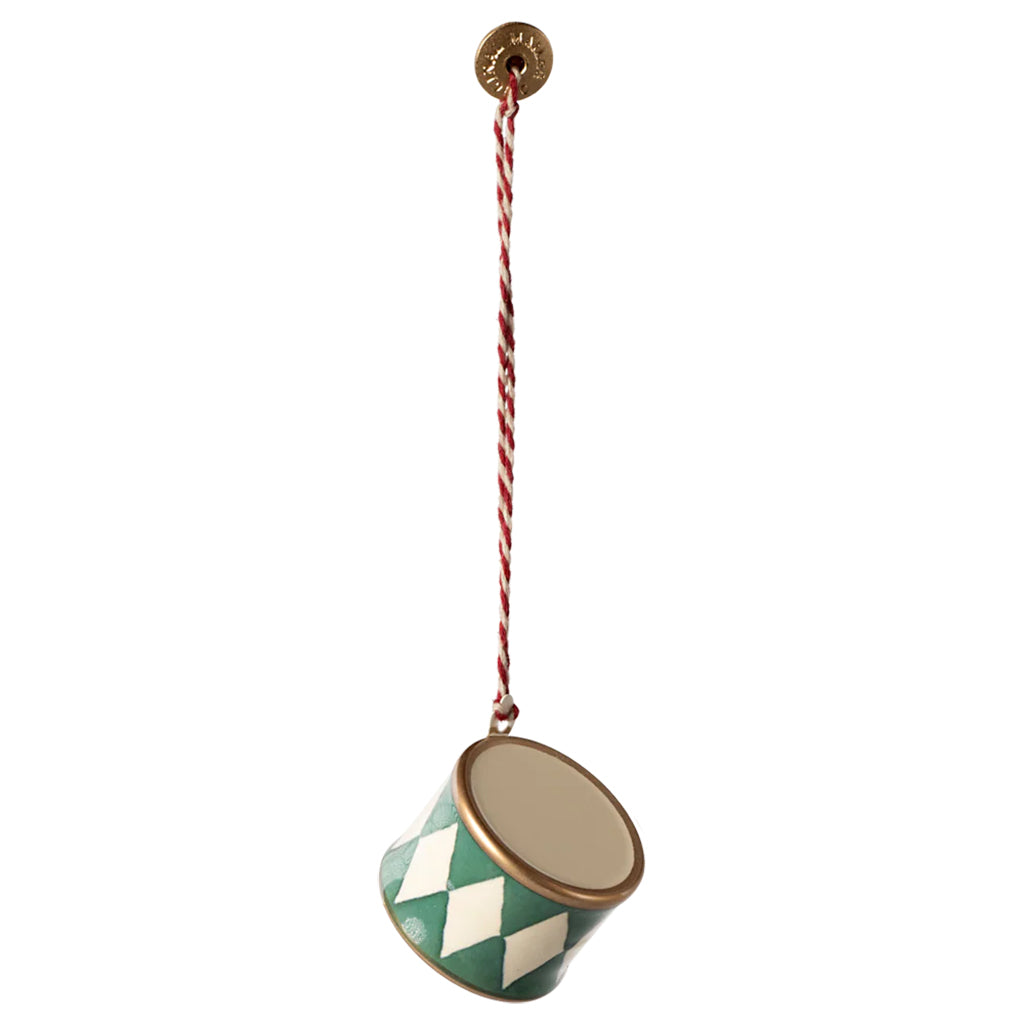 Maileg Toys Christmas Ornament Drum Small Dark Green