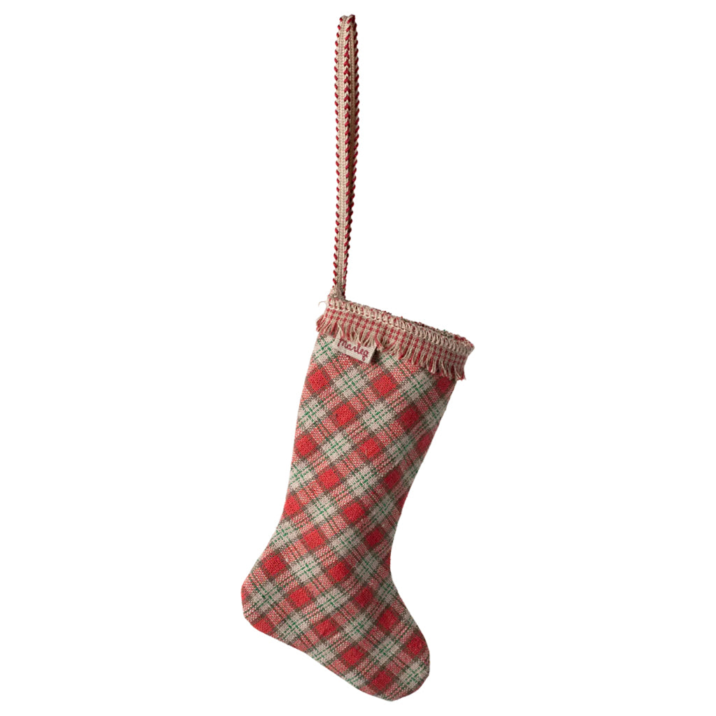 Maileg Toys Stocking Ornament Red Checkers