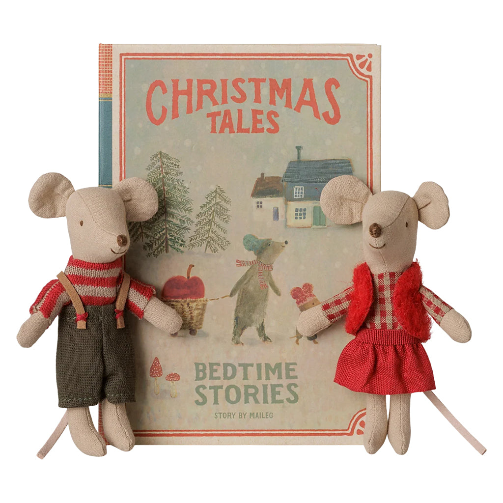 Maileg Toys Mouse Christmas Twins Little Brother And Sister In Book