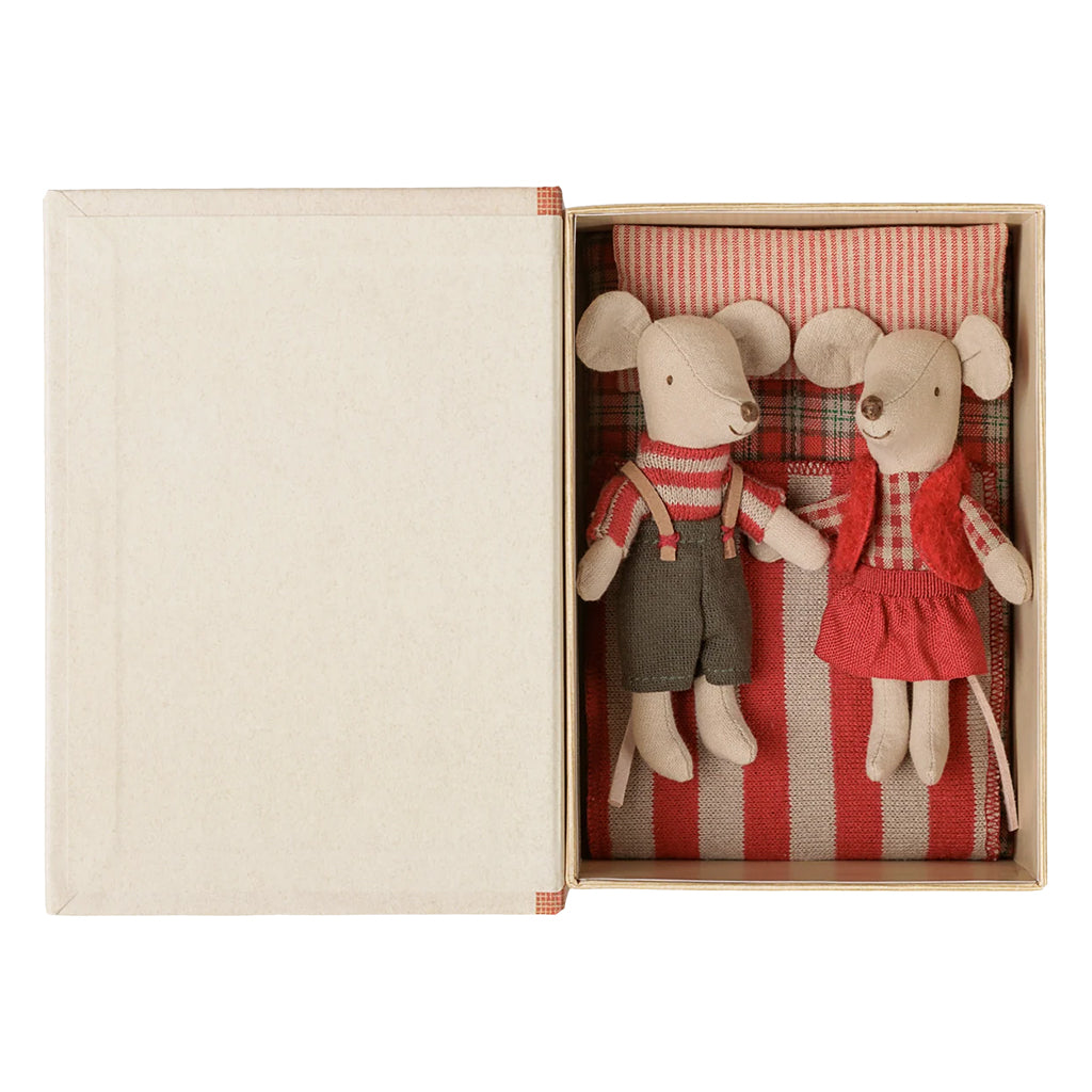 Maileg Toys Mouse Christmas Twins Little Brother And Sister In Book
