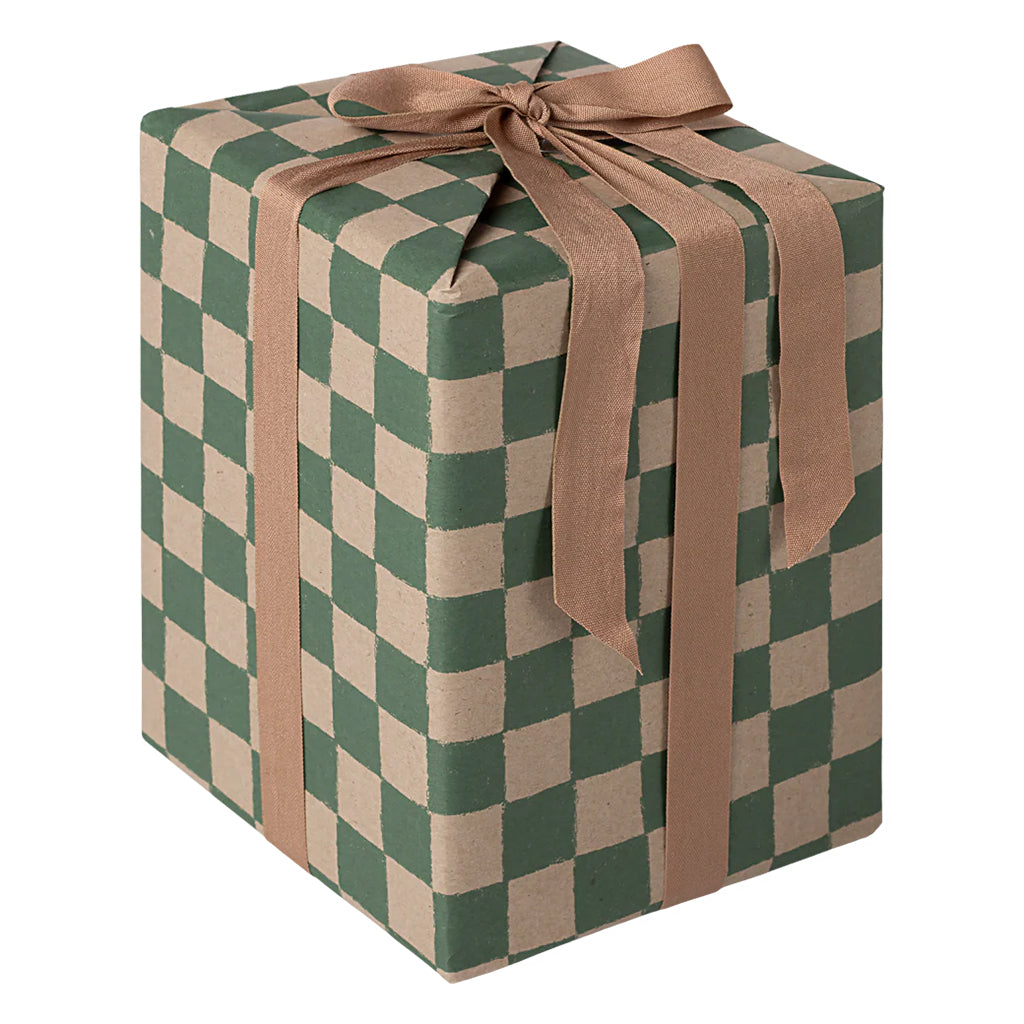 Maileg Toys Gift Wrap Green Checker 200m