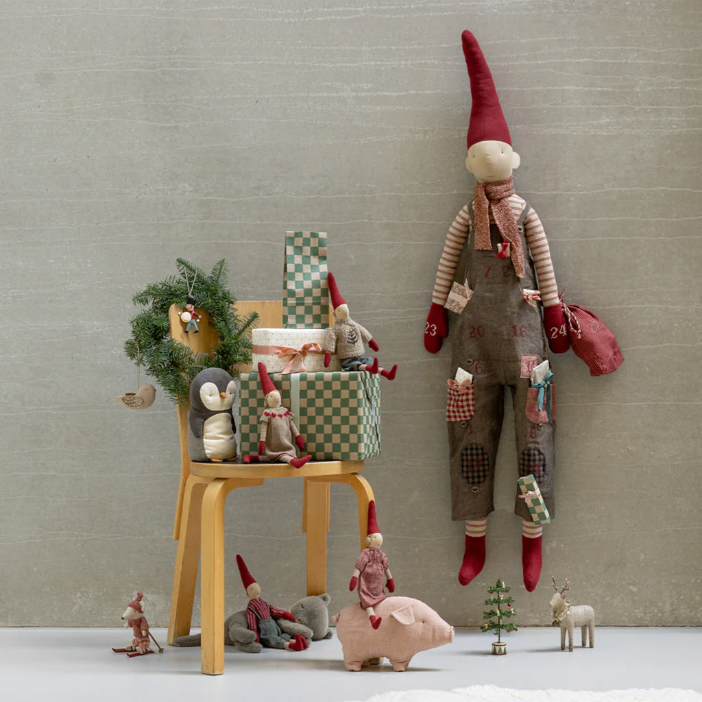 Maileg Toys Gift Wrap Green Checker 200m