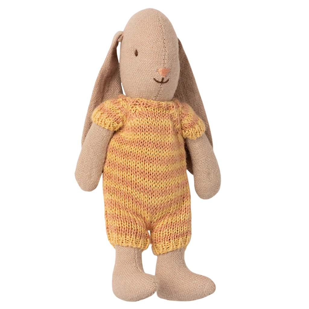 Maileg Toys Micro Bunny Yellow And Dark Powder Pink