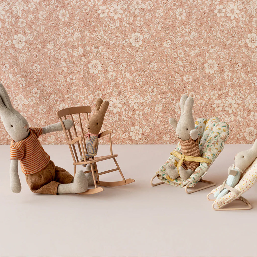 Maileg Toys Micro Bunny Yellow And Dark Powder Pink