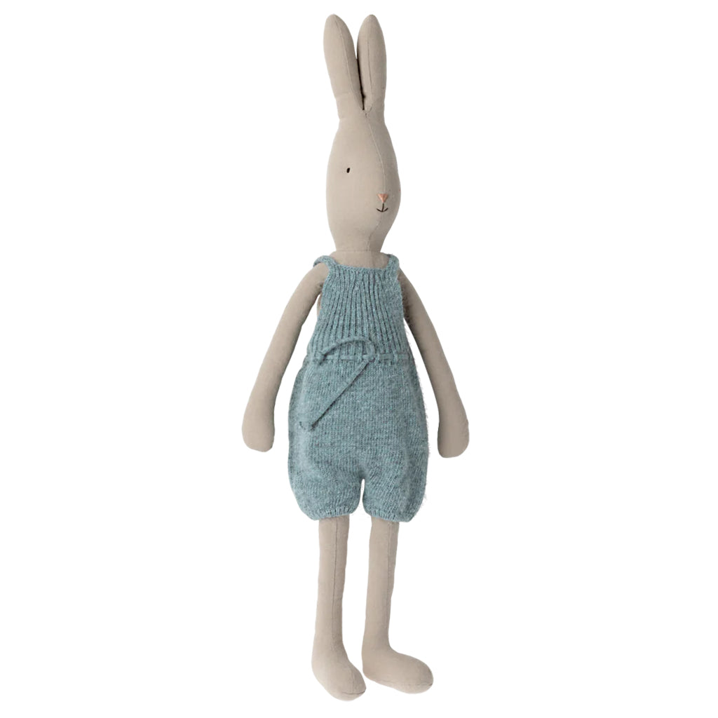 Maileg Toys Rabbit Size 4 Wearing Knitted Overalls