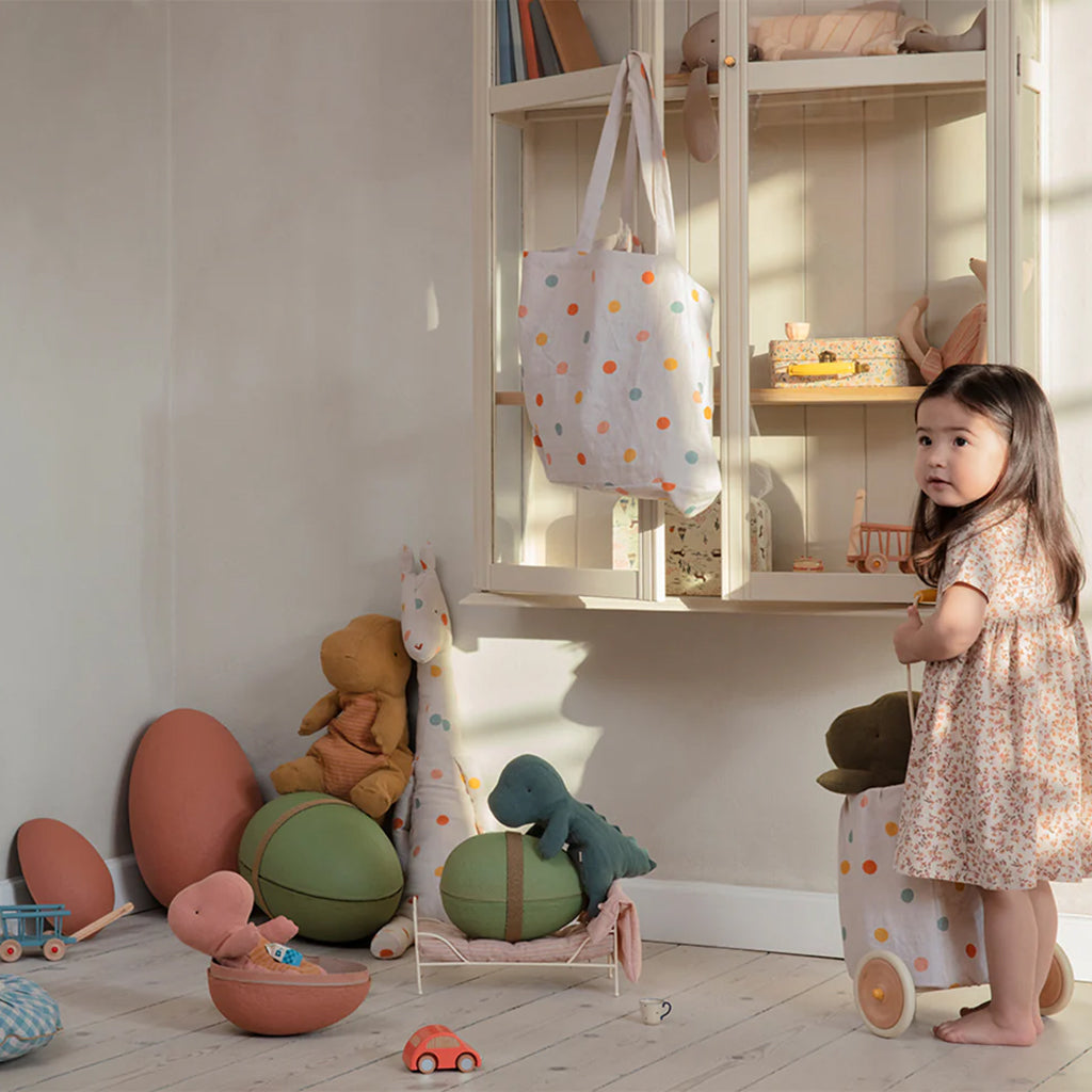 Maileg Toys Small Gantosaurus Soft Toy In Egg Old Rose Pink