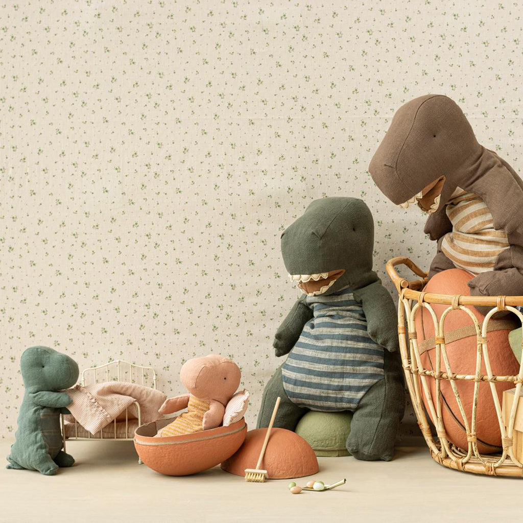 Maileg Toys Small Gantosaurus Soft Toy In Egg Old Rose Pink