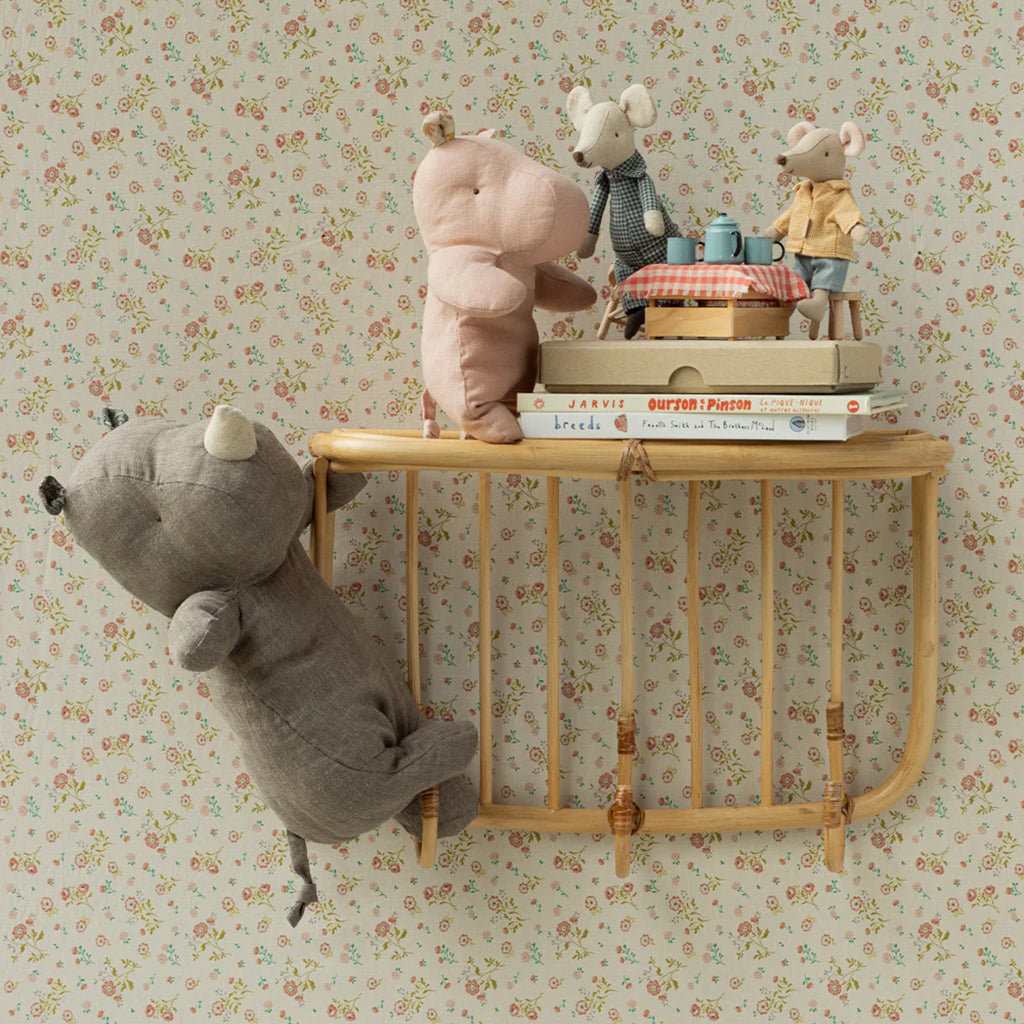 Maileg Toys Safari Friends Small Hippo Soft Toy Soft Rose Pink