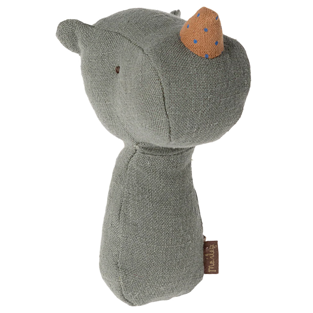 Maileg Toys Lullaby Friends Rhino Rattle Pine