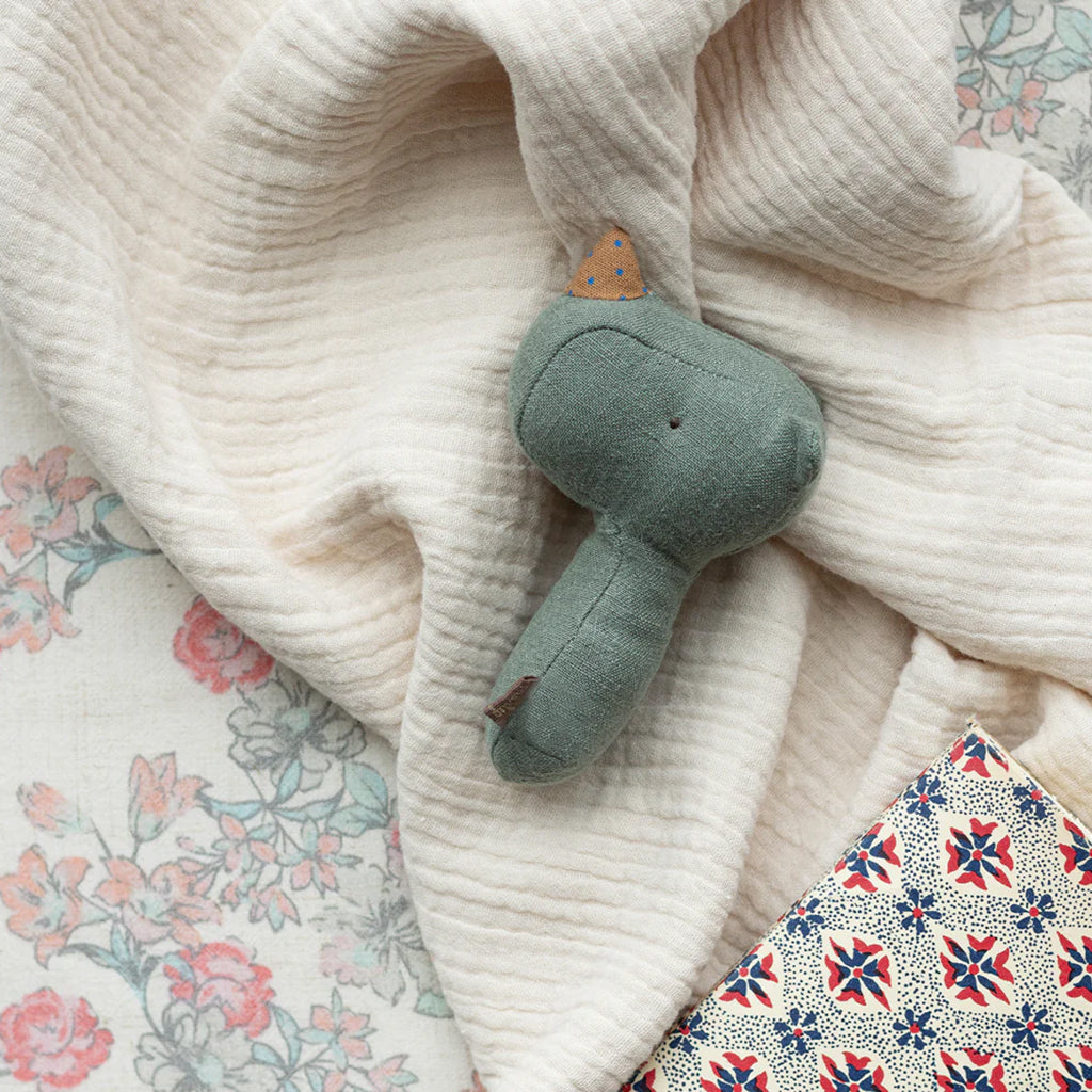 Maileg Toys Lullaby Friends Rhino Rattle Pine