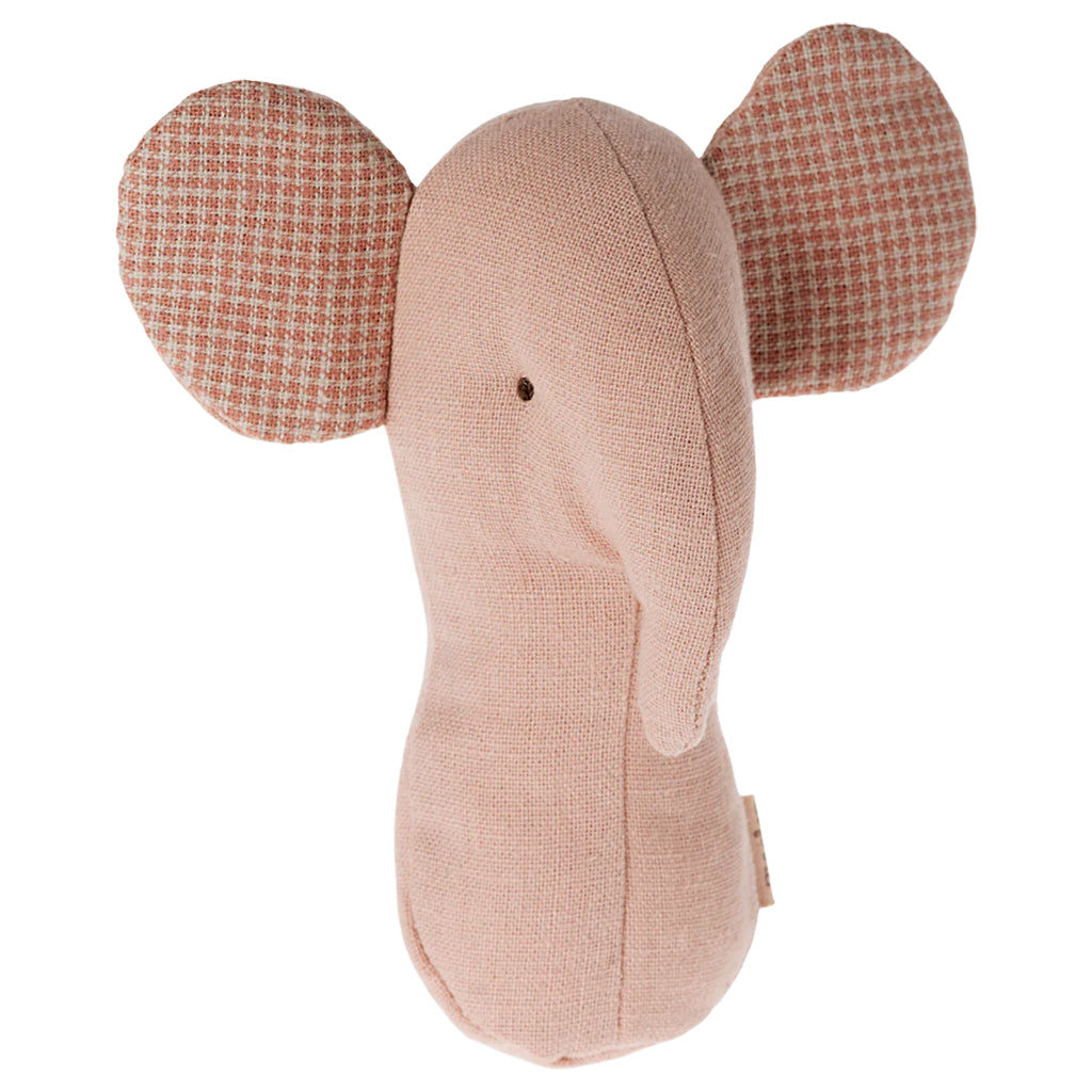 Maileg Toys Lullaby Friends Elephant Rattle Rose Pink