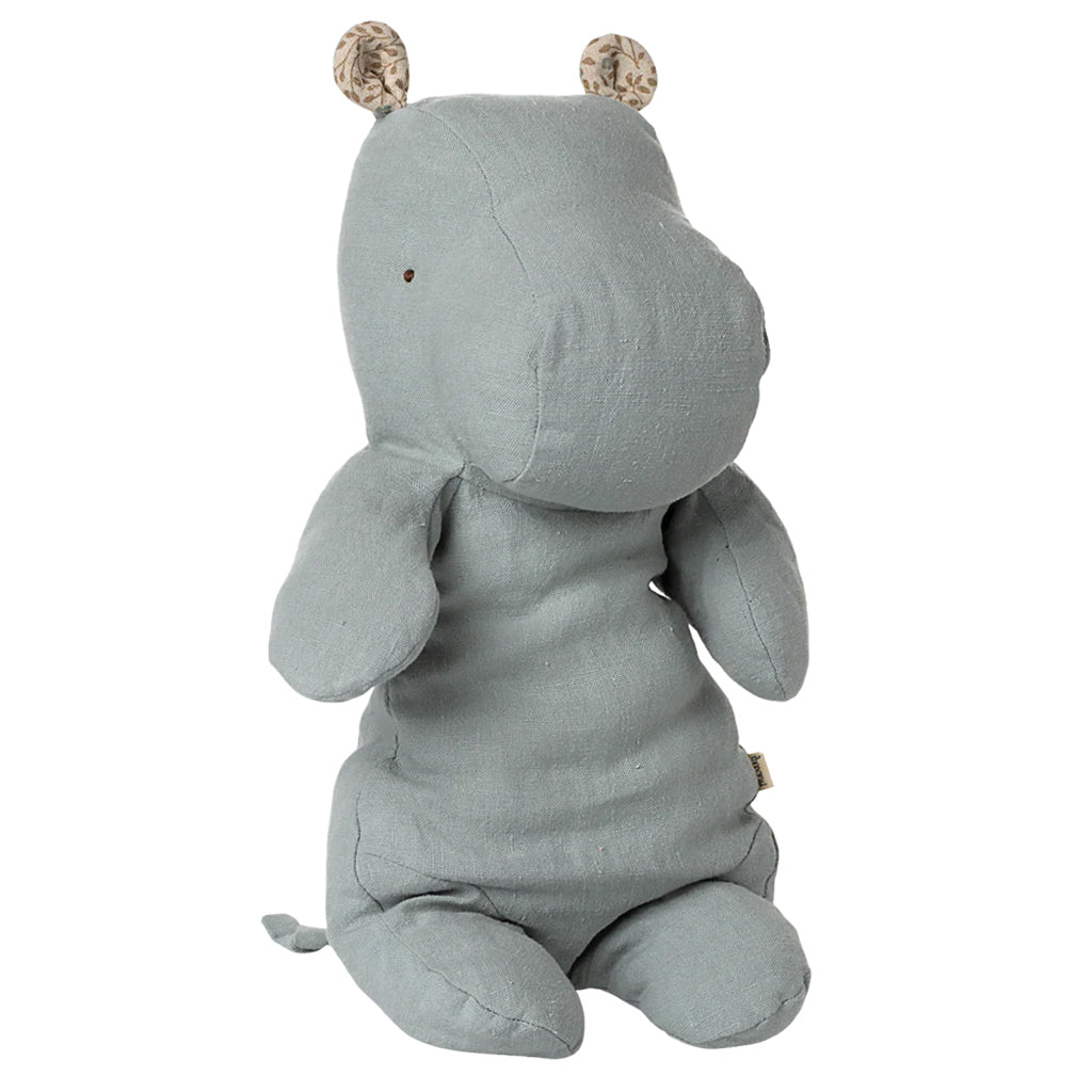 Maileg Toys Safari Friends Medium Hippo Soft Toy Blue Grey