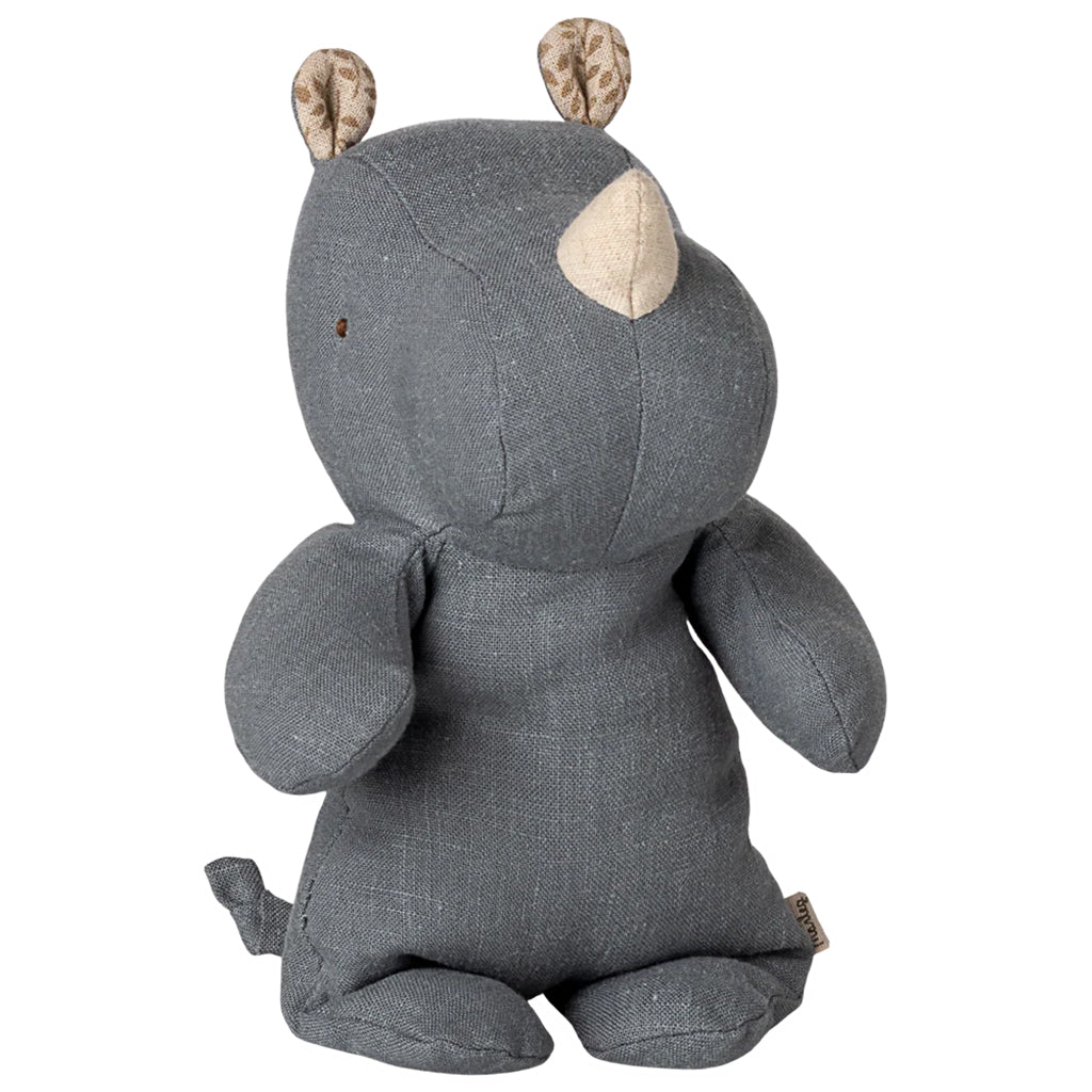 Maileg Toys Safari Friends Small Rhino Soft Toy Dusty Blue