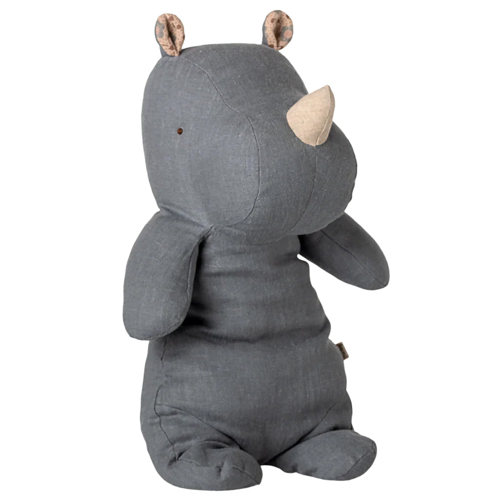Maileg Toys Safari Friends Medium Rhino Soft Toy Dusty Blue