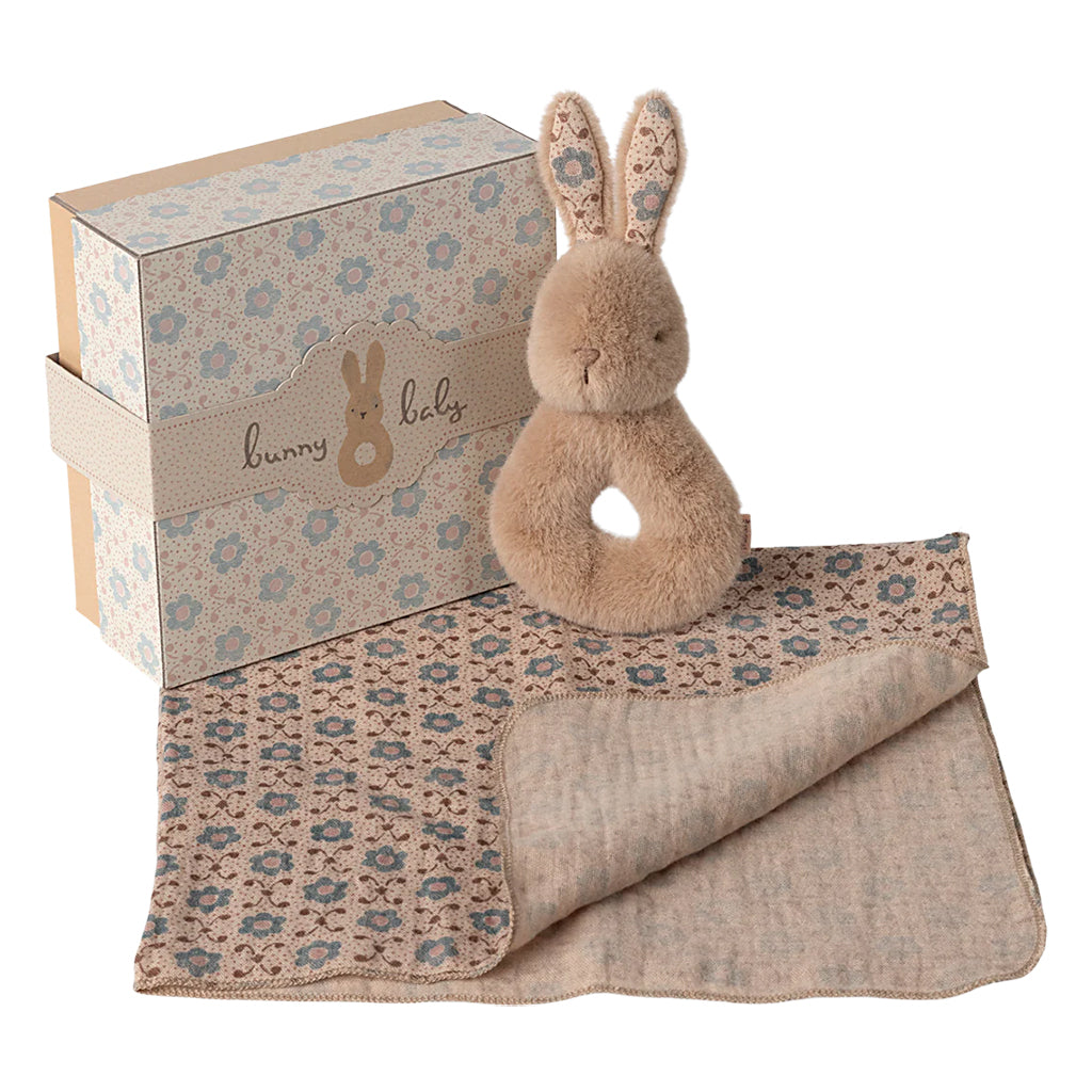 Maileg Toys Rabbit Rattle Set Cream Peach