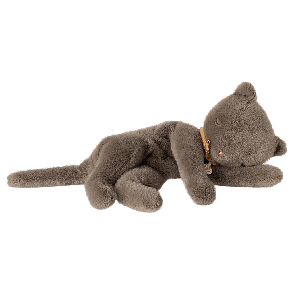 Maileg Toys Medium Sleeping Kitten Soft Toy Grey