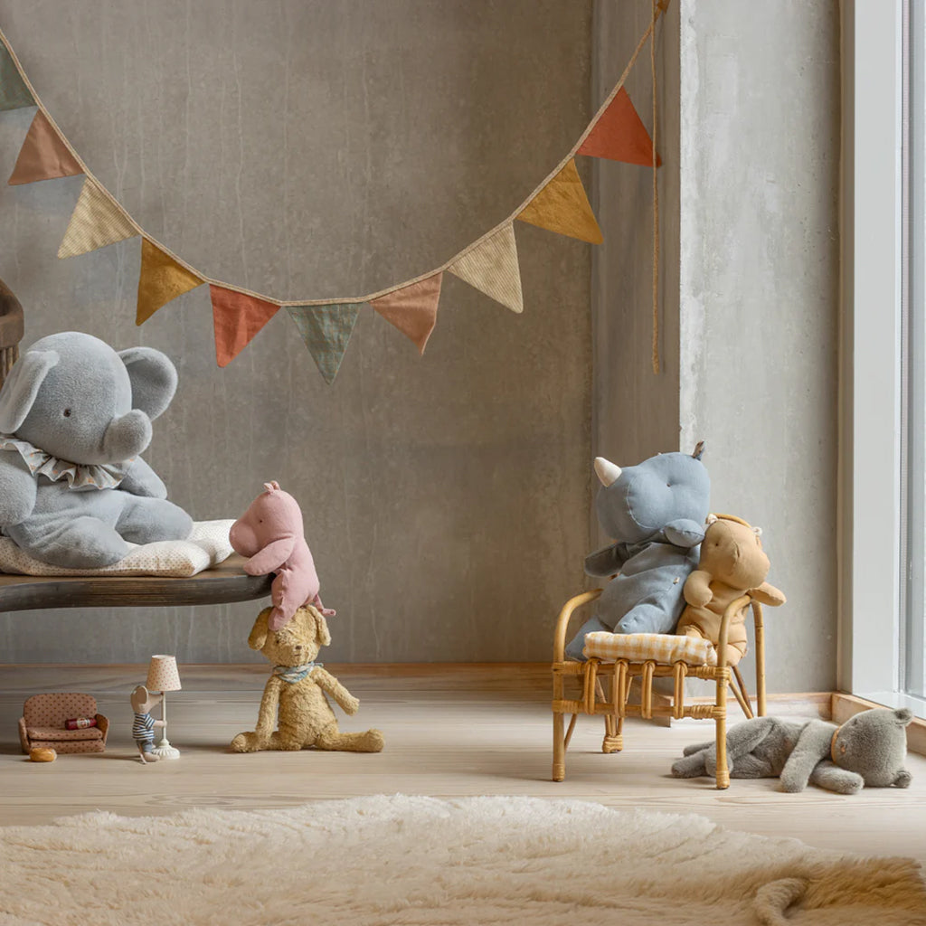 Maileg Toys Medium Sleeping Kitten Soft Toy Grey