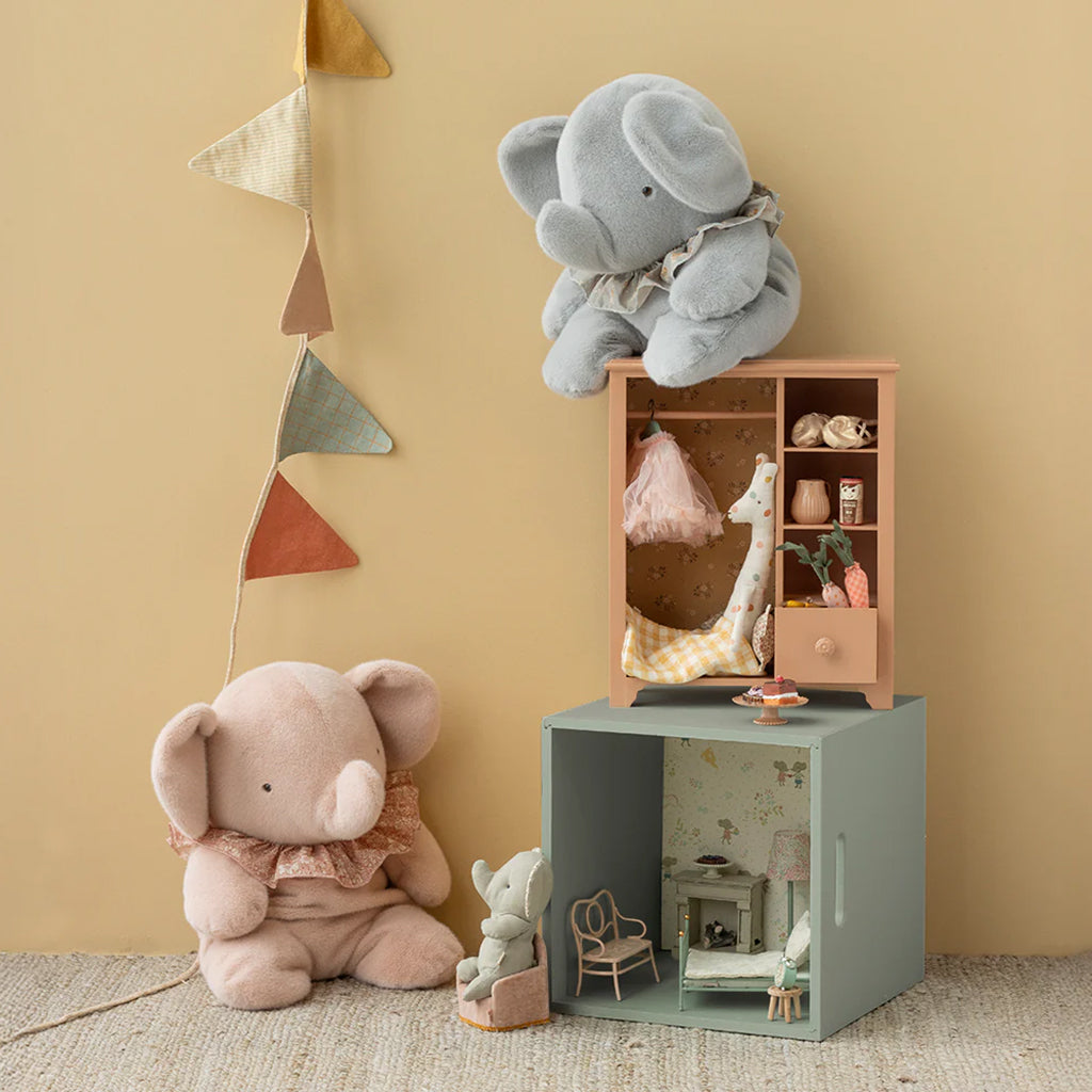 Maileg Toys Safari Friends Big Elephant Soft Toy Powder Pink