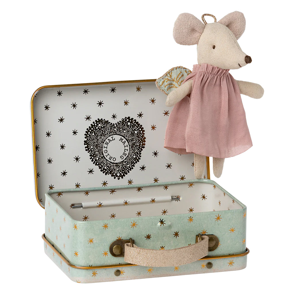 Maileg Toys Mouse Little Sister Angel In Suitcase