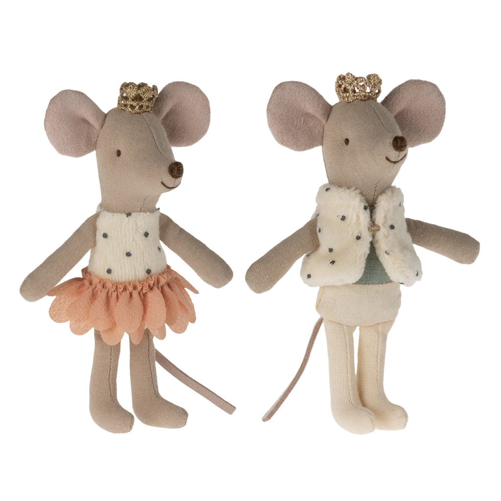 Maileg Toys Mouse Royal Twins Little Brother And Sister In Matchbox