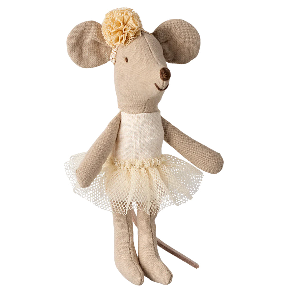 Maileg Toys Mouse Family Little Sister Ballerina Off White