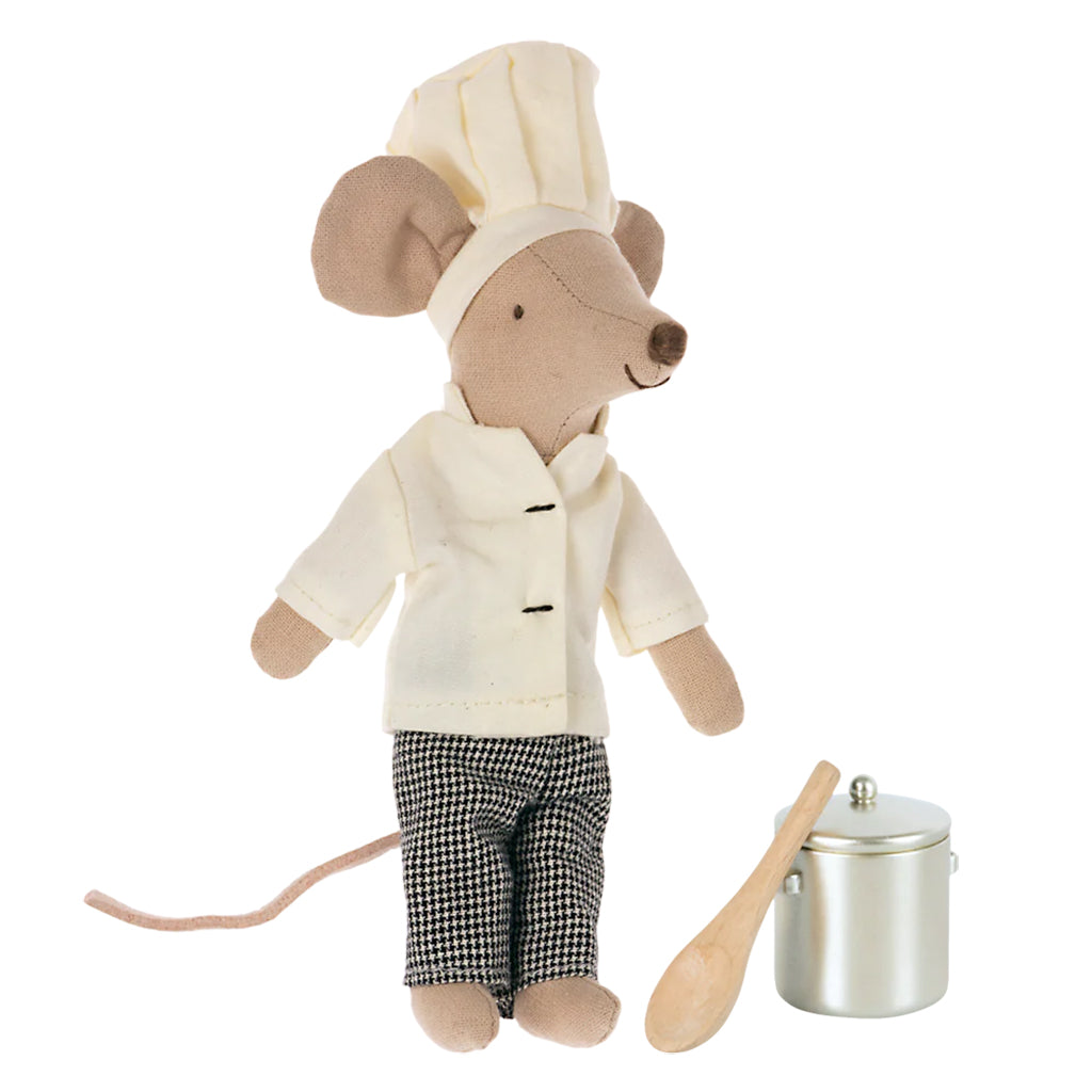 Maileg Toys Big Brother Chef Mouse With Soup Pot And Spoon