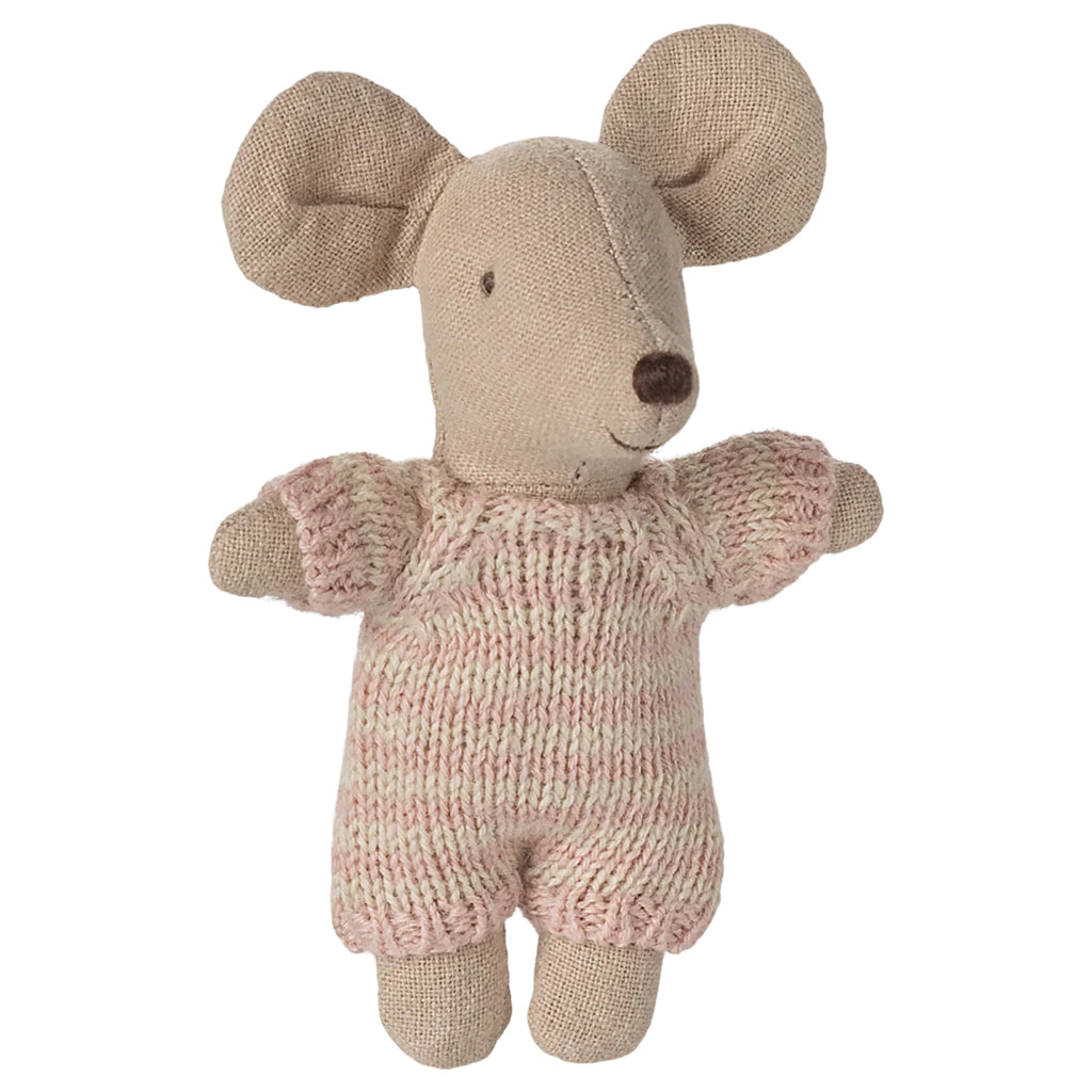 Maileg Toys Mouse Baby In Carry Cot Rose Pink