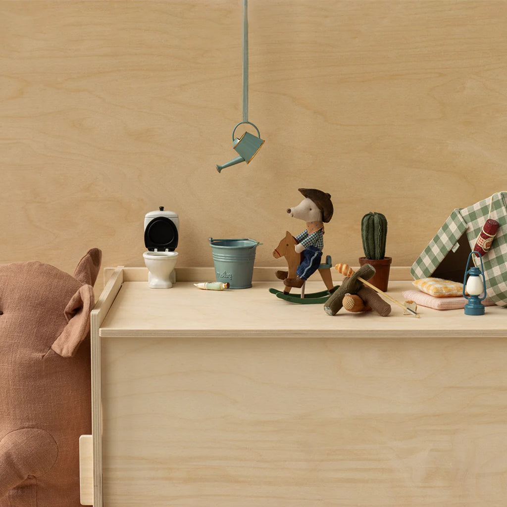 Maileg Toys Mouse Little Brother Cowboy On Rocking Horse