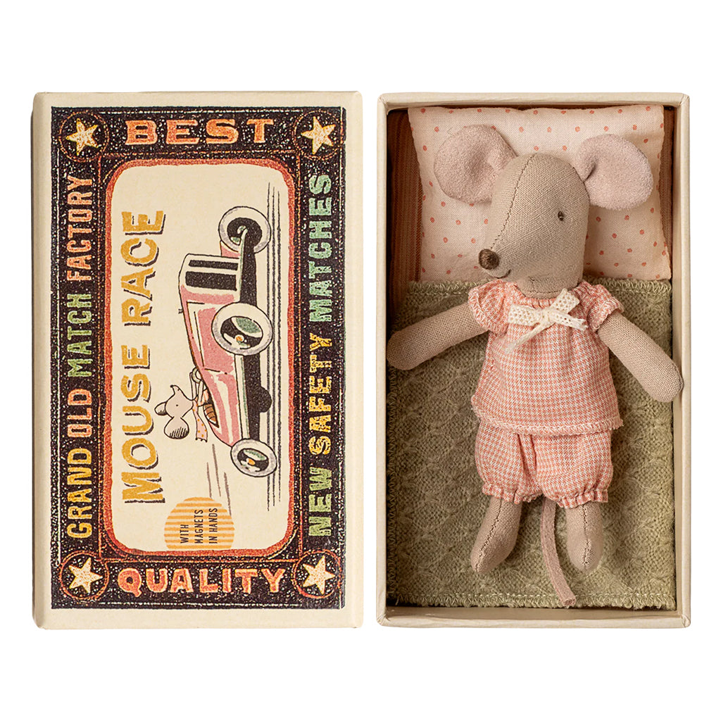 Maileg Toys Mouse Little Sister In Matchbox