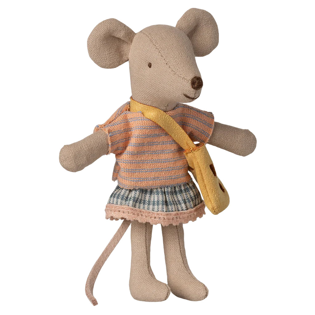 Maileg Toys Little Sister Mouse With Bag