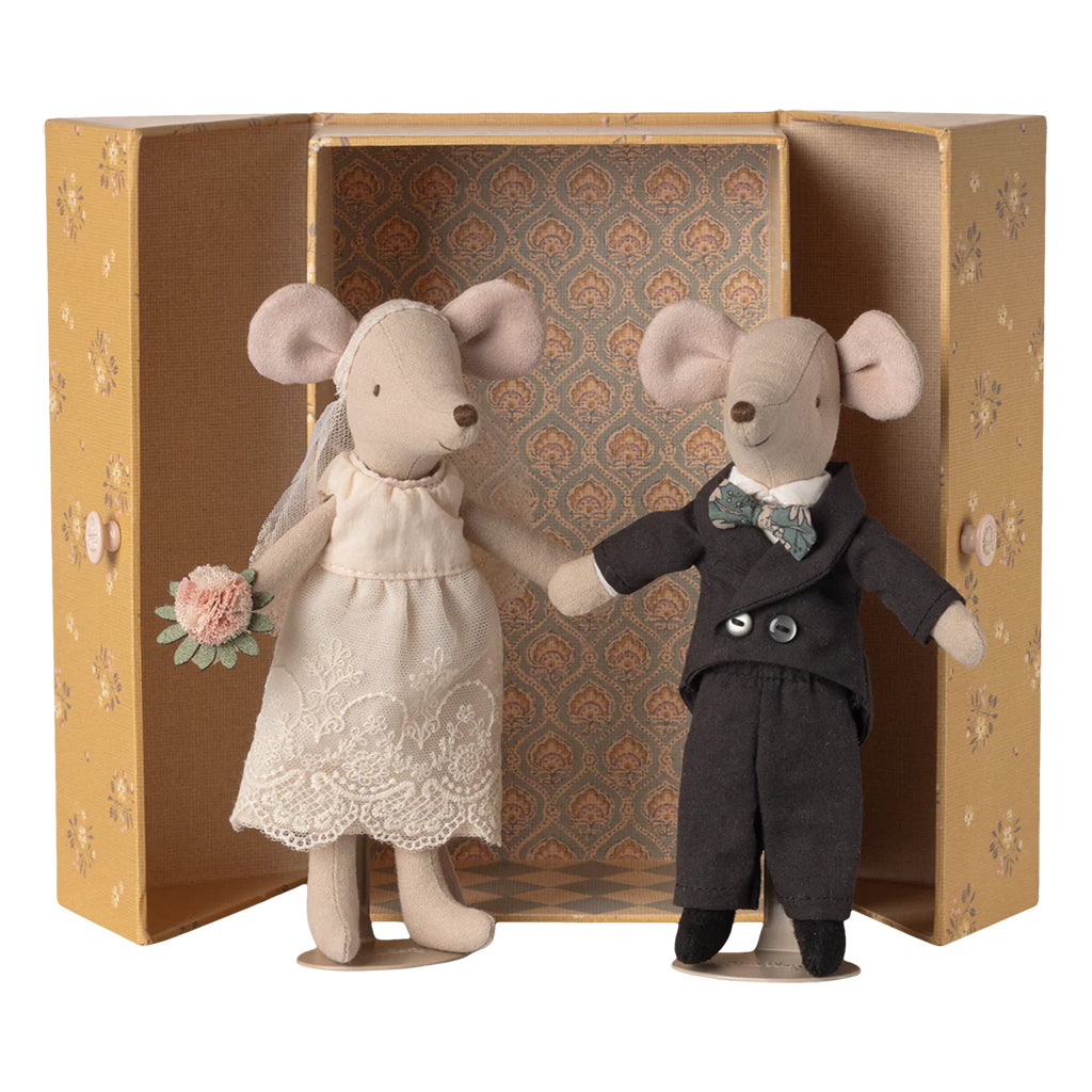 Maileg Toy Wedding Mice Couple In Box Mum And Dad