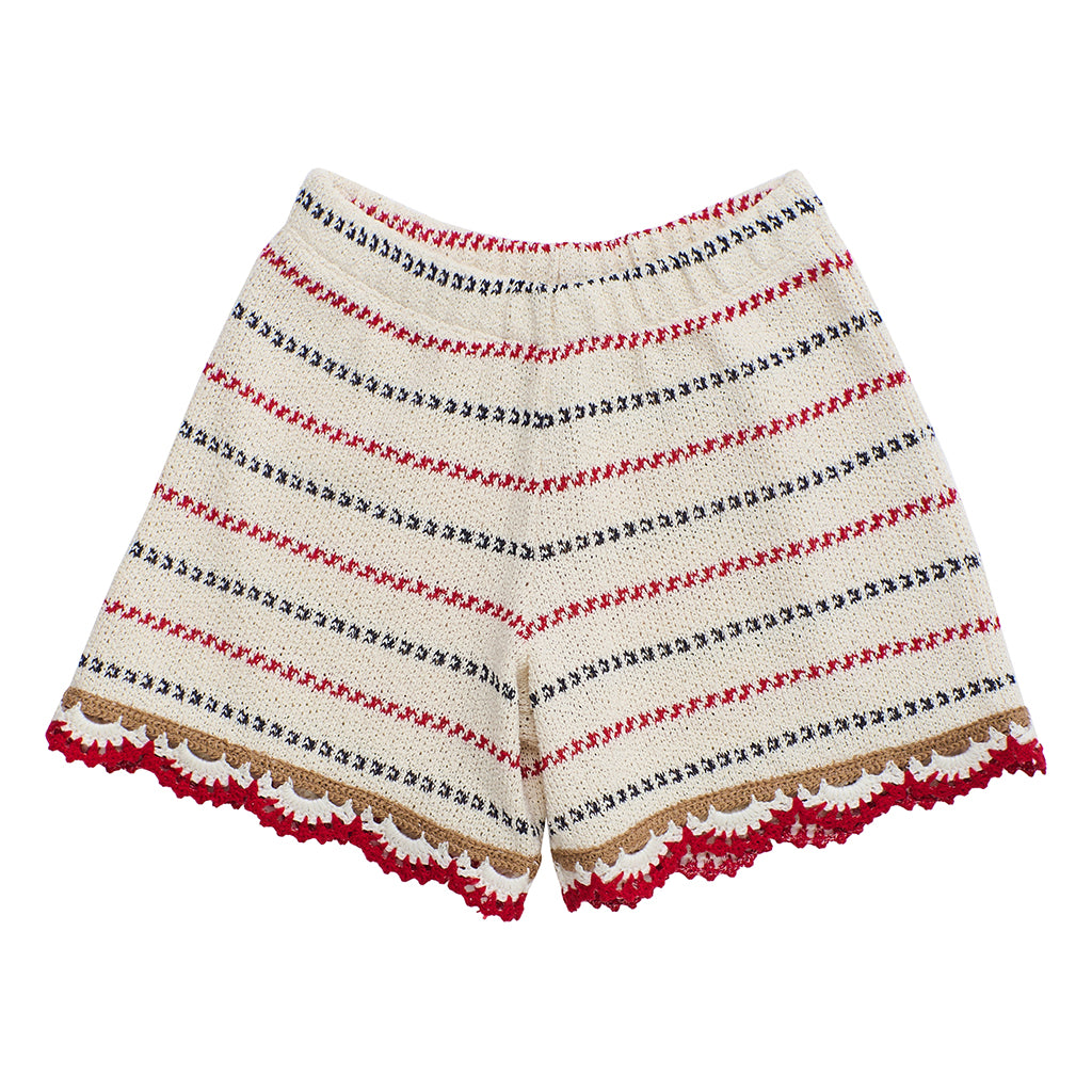 Maison Mangostan Child Barcos Knit Shorts Cream
