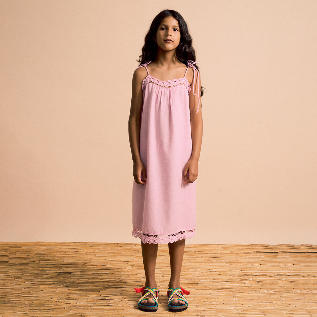 Maison Mangostan Child Crochet Dress Pink