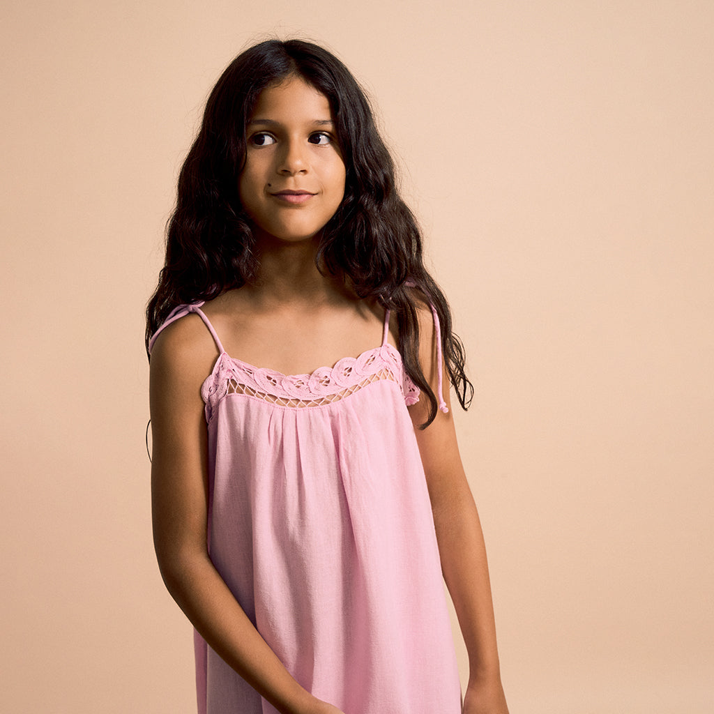 Maison Mangostan Child Crochet Dress Pink