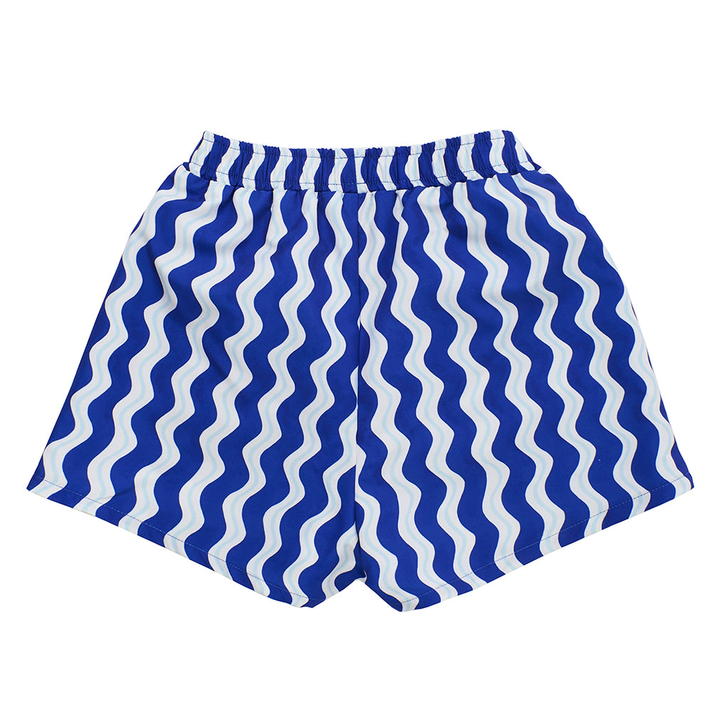 Maison Mangostan Child Loros Wavy Swim Shorts Blue