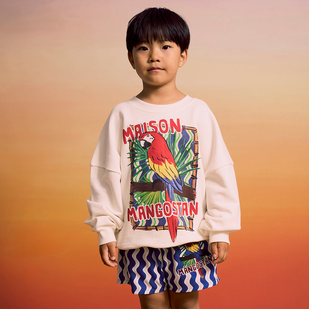 Maison Mangostan Child Loros Wavy Swim Shorts Blue