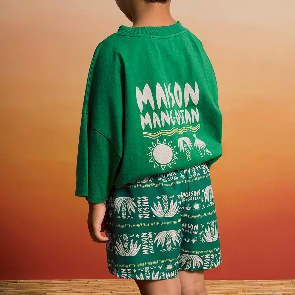 Maison Mangostan Child Palma Swim Shorts Green