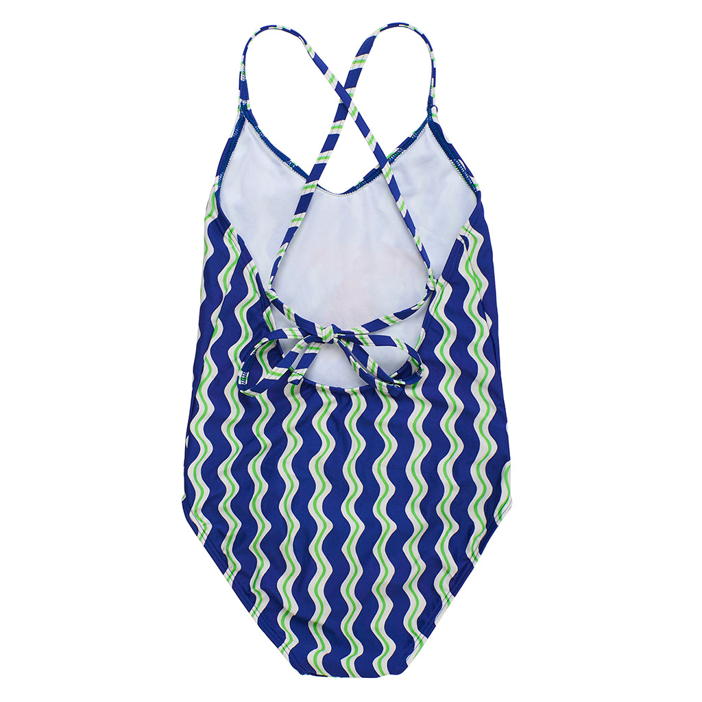 Maison Mangostan Child Loros Wavy Swimsuit Blue
